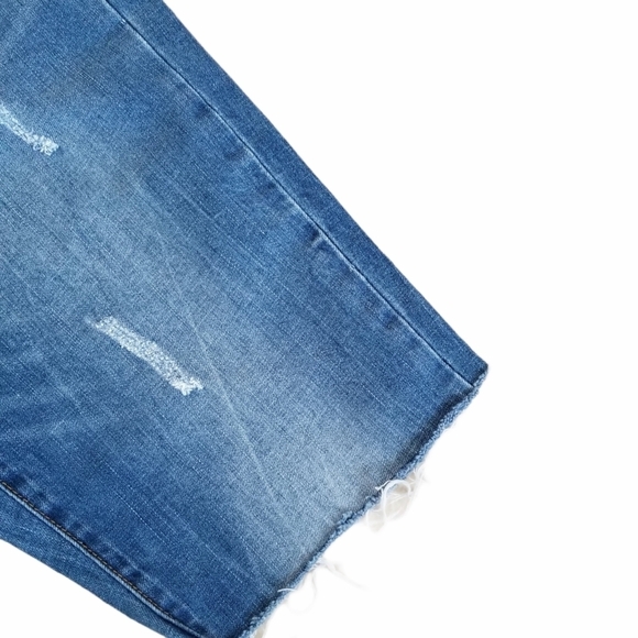 Blue Faith High Rise Distressed Denim Shorts. - Picture 3 of 5